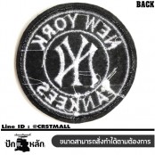 อาร์มปักลาย NEW YORK YANKEES /Size 6*6cm #ปักดำขาวพื้นดำ No.P7Aa52-0483