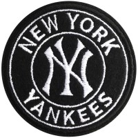 อาร์มปักลาย NEW YORK YANKEES /Size 6*6cm #ปักดำขาวพื้นดำ No.P7Aa52-0483