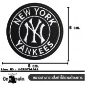 อาร์มปักลาย NEW YORK YANKEES /Size 6*6cm #ปักดำขาวพื้นดำ No.P7Aa52-0483