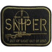 อาร์มปักลาย SNIPER OUT OF SIGHT /Size 7.5*6cm #ปักเขียวพื้นดำ No.P7Aa52-0476