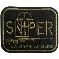 อาร์มปักลาย SNIPER OUT OF SIGHT /Size 7.5*6cm #ปักเขียวพื้นดำ No.P7Aa52-0476