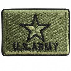 อาร์มปักลาย US ARMY ดาวสี่เหลี่ยม /Size 6*4cm #ปักเขียวดำพื้นดำ No.P7Aa52-0474