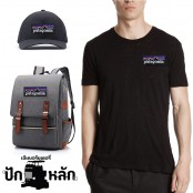 อาร์มติดเสื้อ ตัวรีดติดเสื้อ อาร์มปักลาย patagonia /Size 7*3cm #ปักน้ำเงินม่วงส้มขาวพื้นดำ รุ่นP7Aa52-0504