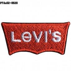 อาร์มติดเสื้อ ตัวรีดติดเสื้อ อาร์มปักลาย levi's/Size 4*2cm #ปักแดงขาวพื้นดำ รุ่น P7Aa52-0528