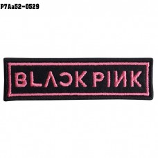 Shirt The iron is attached to the shirt, embroidered with BLACK PINK / Size 8 * 2cm. # Embroidered black, pink, black background model P7Aa52-0529