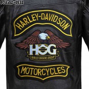 อาร์มติดเสื้อ ตัวรีดติดเสื้อ อาร์มปักลาย  HARLEY นกอินทรีย์3ชิ้น ใหญ่ /Size 35*31cm #ปักดำขาวน้ำตาลเหลืองพื้นโพลี รุ่น P7Aa52-0532