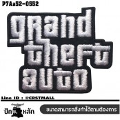 อาร์มติดเสื้อ ตัวรีดติดเสื้อ อาร์มปักลาย GRAND THEFT AUTO GTA /Size 6*5cm #ปักขาวดำพื้นดำ งานปักละเอียดคุณภาพดี รุ่น P7Aa52-0552