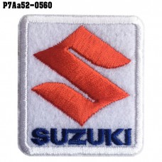 Shirt Ironing press for attaching the shirt, car logo embroidery, SUZUKI / Size 5.3 * 4.7cm # embroidered white, red, blue, white background, fine quality embroidery, model P7Aa52-0560