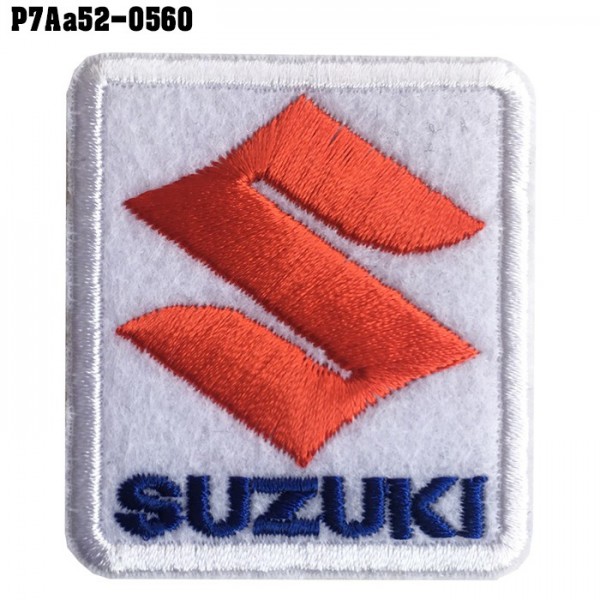 อาร์มติดเสื้อ ตัวรีดติดเสื้อ อาร์มปักลาย โลโก้รถ SUZUKI /Size 5.3*4.7cm #ปักขาวแดงน้ำเงินพื้นขาวงานปักละเอียดคุณภาพดี รุ่น P7Aa52-0560