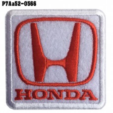 อาร์มติดเสื้อ ตัวรีดติดเสื้อ อาร์มปักลาย โลโก้รถ HONDA /Size 5*5cm #ปักขาวแดงพื้นขาว งานปักคุณภาพดีสวยงามติดทนทาน รุ่น P7Aa52-0566