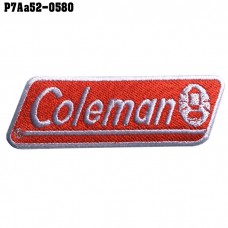 อาร์มติดเสื้อ ตัวรีดติดเสื้อ อาร์มปักลาย โลโก้ COLEMAN /Size 8*2.5cm #ปักขาวแดงพื้นขาว งานปักละเอียดคุณภาพสูง รุ่น P7Aa52-0580