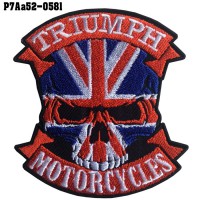 Shirt Iron on the shirt, embroidered with TRIUMPH logo, skull head / Size 8 * 7cm High-quality, detailed embroidery, model P7Aa52-0581.