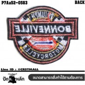 อาร์มติดเสื้อ ตัวรีดติดเสื้อ อาร์มปักลาย TRIUMPH BONNEVILLE /Size 7*6cm #ปักขาวแดงน้ำเงินดำเหลืองพื้นดำ งานปักละเอียดคุณภาพสูง รุ่น P7Aa52-0583