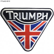 อาร์มติดเสื้อ ปักลาย TRIUMPH ปักแดงปรอทยุโรป UnionJack ชิ้นใหญ่ /Size 25*20.5cm งานปักละเอียด รุ่น P7Aa52-0619