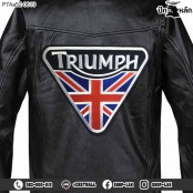 อาร์มติดเสื้อ ปักลาย TRIUMPH ปักแดงปรอทยุโรป UnionJack ชิ้นใหญ่ /Size 25*20.5cm งานปักละเอียด รุ่น P7Aa52-0619