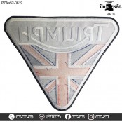 อาร์มติดเสื้อ ปักลาย TRIUMPH ปักแดงปรอทยุโรป UnionJack ชิ้นใหญ่ /Size 25*20.5cm งานปักละเอียด รุ่น P7Aa52-0619