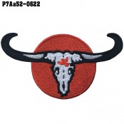 Redbull circle patch#embroidered black, red, white, on black poly fabric/SIZE 8*4.5cm, high quality detailed embroidery No. P7Aa52-0622