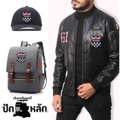 อาร์มปักลาย Triumph Union Jack โล่ ดำแดงน้ำเงินขาว ติดเสื้อติดแจ็กเก็ต ติดสินค้าแฟชั่น /SIZE 7*6cm งานปักระเอียด รุ่น P7Aa52-0657