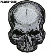 3D Skull embroidered shirt patch Good work quality ./SIZE 10*7cm #Embroidered white on black cloth No.P7Aa52-0660