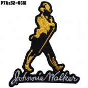 อาร์มติดเสื้อ ปักลาย Johnnie Walker /Size 7*6cm #ปักดำเหลืองพื้นดำ งานละเอียด รุ่น P7Aa52-0661