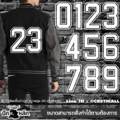 อาร์มFLEX รีดลาย ตัวเลข 0-9 ชิ้นใหญ่ สีขาว/Size 20*12cm รีดบนเสื้อบอล เสื้อแจ็กเกต ฯลฯ รุ่นP7Aa53-0039 พร้อมส่ง!!!!