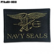Arm embroidered with hook and loop foot, embroidered bird pattern NAVY SEALS / Size 7 * 5cm # Embroidery green black on black model P7Aa60-0010