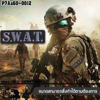 อาร์มปักลาย อาร์มติดตีนตุ๊กแกปักลาย SWAT /Size 10*3cm ปักเทาดำพื้นดำ คุณภาพดีเส้นคมชัด รุ่น P7Aa60-0012