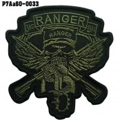 Embroidered velco patch 3RD RANGER BN skull #embroidered green and black on black poly fabric/Size 10*9cm good quality fair price No.P7Aa60-0033