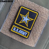 อาร์มตีนตุ๊กแกปักลาย U.S.ARMY และดาวสีเหลือง ปักขาวเหลืองพื้นโพลีดำ ขนาด 7*5cm รุ่นP7Aa60-0039 พร้อมส่ง!!!