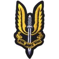 Embroidered Arm "Who DARES WINS size 7x4 cm, embroidered in black and black Stick to the shirt attached to the military Stick to fashion products DIY work clothes Embroidery No.F3Aa51-0005