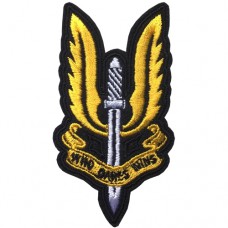 Embroidered Arm "Who DARES WINS size 7x4 cm, embroidered in black and black Stick to the shirt attached to the military Stick to fashion products DIY work clothes Embroidery No.F3Aa51-0005