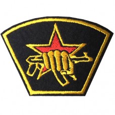 Embroidered Arm "Red Star Hand Grip Size 6.5x4 cm Black White Embroidery Stick to the shirt attached to the military Stick to fashion products DIY work clothes Embroidery No.F3Aa51-0004