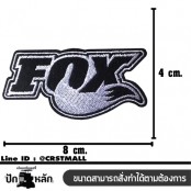 อาร์มปักลาย"FOX ตัวอักษรฟร้อน  size 8x4 cmปักขาวพื้นดำ ติดเสื้อติดหมวกทหาร ติดสินค้าแฟชั่น งานDIYเสื้อผ้า งานปักระเอียด No.F3Aa51-0005