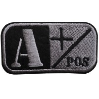 Military arm, blood type Attached to the shirt, attached to the military hat, embroidered pattern "A POS color / Size 7x4 cm. Embroidery work No. F3Aa51-0005