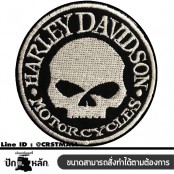 อาร์มรีดติดเสื้อผ้า ปัก HARLEY แผ่นรีดติดเสื้อ ปักรูป HARLEYวงกลม อาร์มติดเสื้อลาย HARLEY อาร์มติดเสื้อลาย HARLEY ตัวรีด ปักลาย ฮาเล่ พร้อมส่งNo.F3Aa51-0006