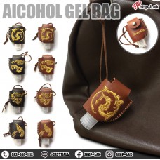 Leather holster for portable size, sew on 1 side, gold embroidery, Thai pattern Easy to apply. Available in 2 colors and 4 patterns. No.F7Ag24-0009