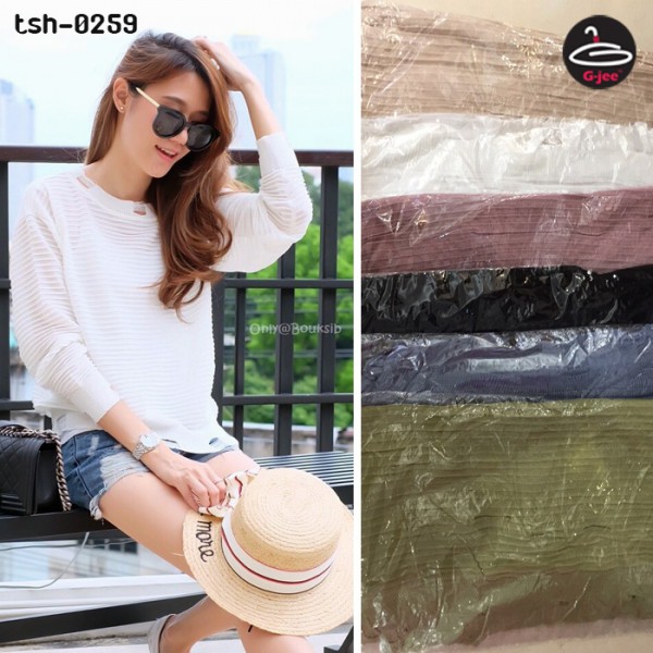 Long-sleeved woolen shirt with 6 colors freesize No.tsh-0259