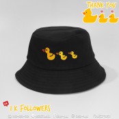 หมวก Bucket ปัก เป็ดเหลือง 3 ตัว ลายน่ารักๆ ใสๆ No. F7Ah32-0091