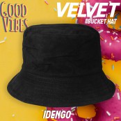 หมวก Bucket ผ้ากำมะหยี่ Concept Good Vibes ความรู้สึกดีๆ หมวกสีดำ มี 4 แบบ