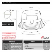 หมวก Bucket หมวกเนื้อผ้าดี ตกเเต่งด้วยการคล้องห่วงดำ เพิ่มความเกร๋ให้หมวก No. F5Ah32-0142