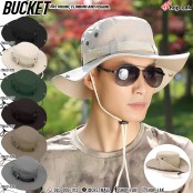 หมวก Bucket เดินป่าคาดเชือก หมวกบักเก็ต คาดเชือกเเถบ ตกเเต่งด้วยกระดุม No.F5Ah32-0154