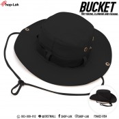 หมวก Bucket เดินป่าคาดเชือก หมวกบักเก็ต คาดเชือกเเถบ ตกเเต่งด้วยกระดุม No.F5Ah32-0154