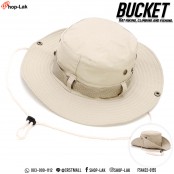 หมวก Bucket เดินป่าคาดเชือก หมวกบักเก็ต คาดเชือกเเถบ ตกเเต่งด้วยกระดุม No.F5Ah32-0154