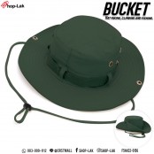 หมวก Bucket เดินป่าคาดเชือก หมวกบักเก็ต คาดเชือกเเถบ ตกเเต่งด้วยกระดุม No.F5Ah32-0154