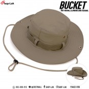 หมวก Bucket เดินป่าคาดเชือก หมวกบักเก็ต คาดเชือกเเถบ ตกเเต่งด้วยกระดุม No.F5Ah32-0154