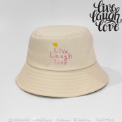 หมวก Bucket ปักลาย Live Laugh Love  หมวกบักเก็ตรูปทรงสวย เนื้อผ้านุ่ม ใส่สบาย No. F7Ah32-0078