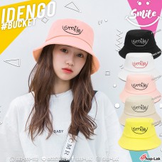 Bucket hat embroidered SMILE, Bucket hat, soft fabric, colorful color, embroidered pattern, smile pattern No.F7Ah32-0073
