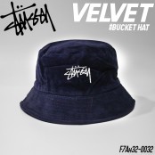 หมวก BUCKET สีพื้น ปัก Stussy ผ้ากำมะหยี่ นุ่มเบา ใส่สบาย สีเรียบ เท่ น่ารัก มีสไตล์ NO.F7Ah32-0030