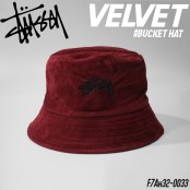 หมวก BUCKET สีพื้น ปัก Stussy ผ้ากำมะหยี่ นุ่มเบา ใส่สบาย สีเรียบ เท่ น่ารัก มีสไตล์ NO.F7Ah32-0030