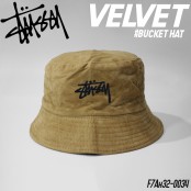 หมวก BUCKET สีพื้น ปัก Stussy ผ้ากำมะหยี่ นุ่มเบา ใส่สบาย สีเรียบ เท่ น่ารัก มีสไตล์ NO.F7Ah32-0030